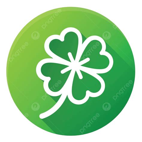 Clover Green Circle Icon Design Day Leaf Flat Vector Day Leaf Flat