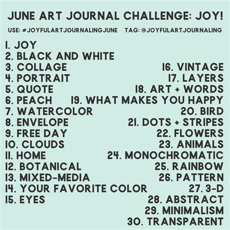 30 Day Art Journal Challenge June 2020 Joyful Art Journaling