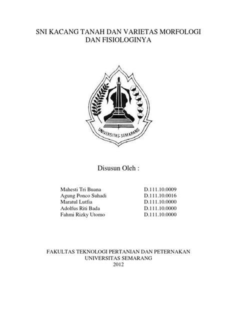 Morfologi Dan Fisiologi Varietas Kacang Tanah Menurut Sni Pdf