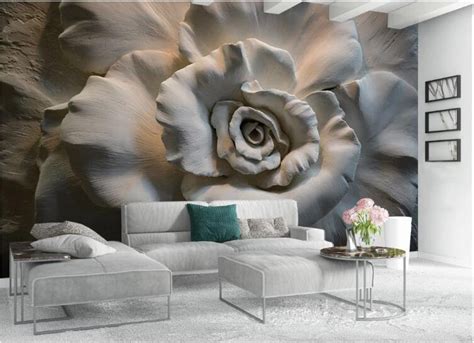 D Embossed Effect Rose Removable Fabric Wallpaper Peel And Etsy