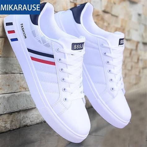 Fashion Mens White Casual Shoes Leather Male Sport Comfortable Running Sneakers Men Mocassin