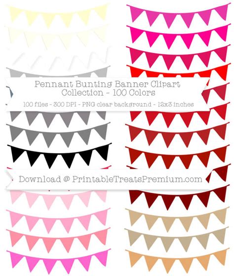 Colors Pennant Bunting Banner Clipart Collection