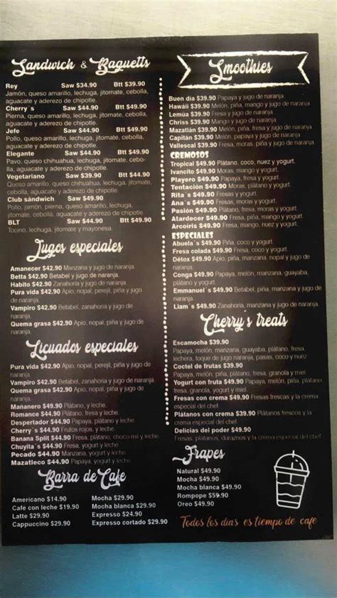 Menu At Jugos Y Licuados Cherry Restaurant Mazatl N