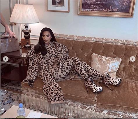 Kim Kardashian Flaunts Her Enviable Curves As She Poses In Head To Toe In Leopard Ensemble Photos