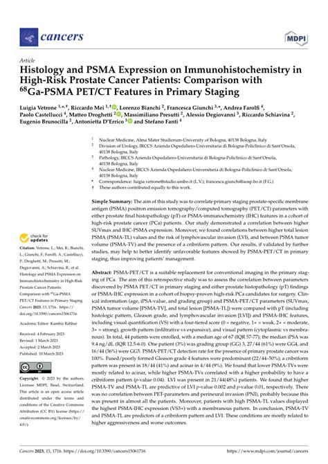 PDF Histology And PSMA Expression On Immunohistochemistry In High