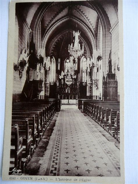 Goven Int Rieur De L Glise Carte Postale Ancienne Et Vue D Hier Et