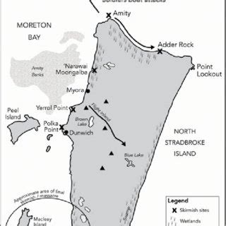 North Stradbroke Island Skirimishes, 1827-32. Map courtesy Aboriginal ...