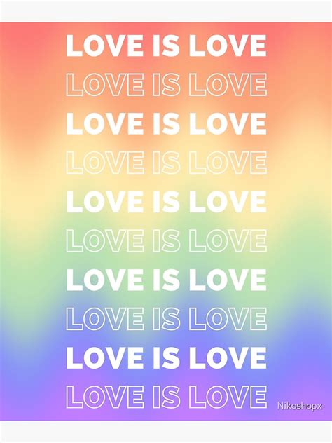 Love Is Love Gay Pride Month Lgbt Pansexual Rainbow Flag Poster For
