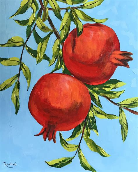 Pomegranates Original Acrylic Painting By Irina Redine