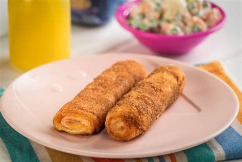 Rollitos De Jam N Y Queso Empanizados Con Sal Y Azucar