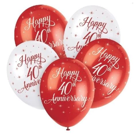 40th Ruby Wedding Anniversary Balloons Party Store Girl