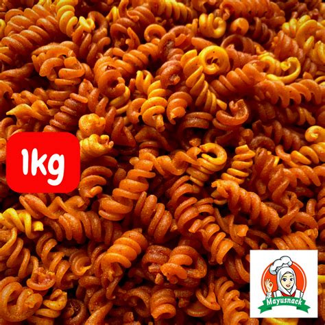 Jual Makaroni Spiral Pedas 1kg Snack Kiloan Cemilan Camilan Makanan