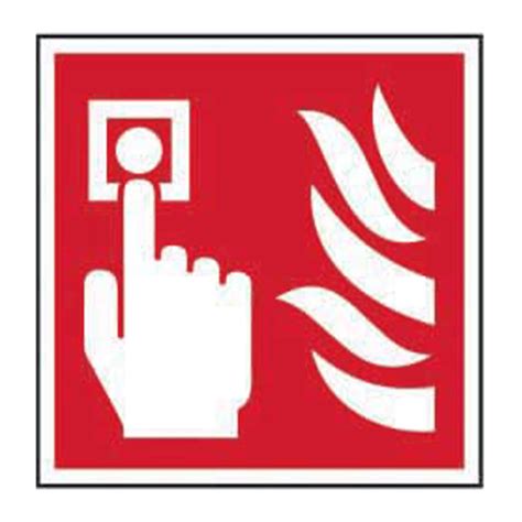 Fire Alarm Call Point Symbol Sign Self Adhesive Vinyl 100mm X 100mm