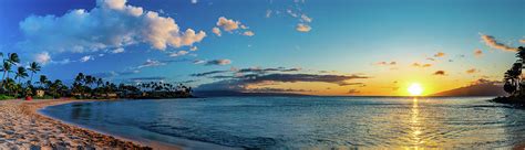 Napili Bay Sunset Panorama II Photograph by Dave Fish - Pixels