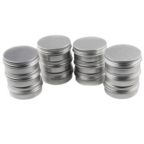 Lot 48 Aluminum Round Screw Lid Cosmetic Lip Balm Tins Container Case 10 30 60g 03oz 1oz 2oz