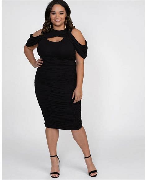 Kiyonna Womens Plus Size Bianca Ruched Dress Macys