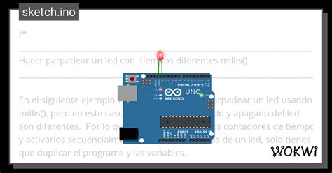 Hacer Parpadear Un Led Con Tiempos Diferentes Millis Wokwi ESP32