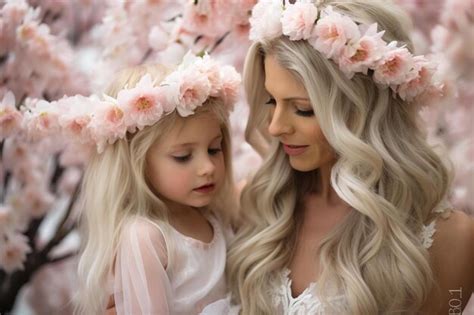 Premium Photo Heartwarming Mothers Day Celebration With Blossoms