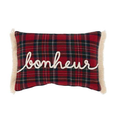 Coussin Diamant Bonheur Rouge Vert J Line