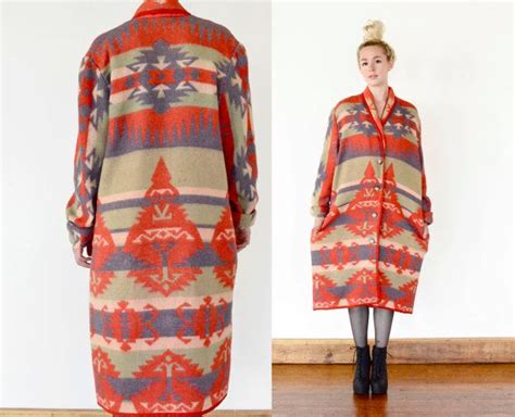 Navajo Pendleton Native American Blanket Coat Etsy Native American