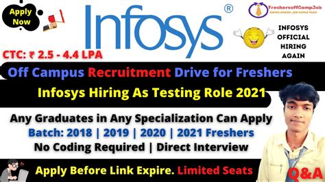 Infosys Off Campus Recruitment Drive Infosys Again