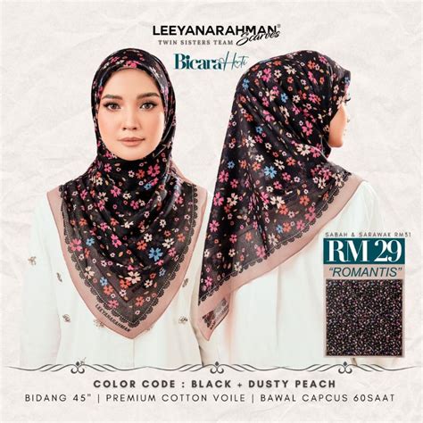 Zf Tudung Bawal Leeyanarahman Scarves Premium Cotton Voile Bidang 46