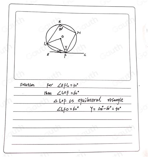 Solved Rajah 7 Menunjukkan Sebuah Bulatan Berpusat O Dan Efg Ialah Tangen Kepada Bulatan Itu