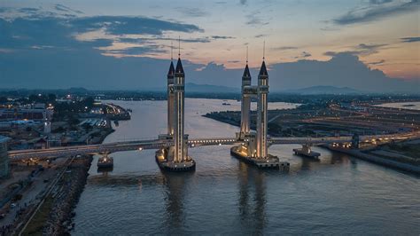 Aerial View of the Kuala Terengganu Drawbridge, Kuala Terengganu, Terengganu, Malaysia · Free ...