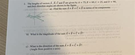 Solved 2 The Lengths Of Vectors A B C And D Are Given By