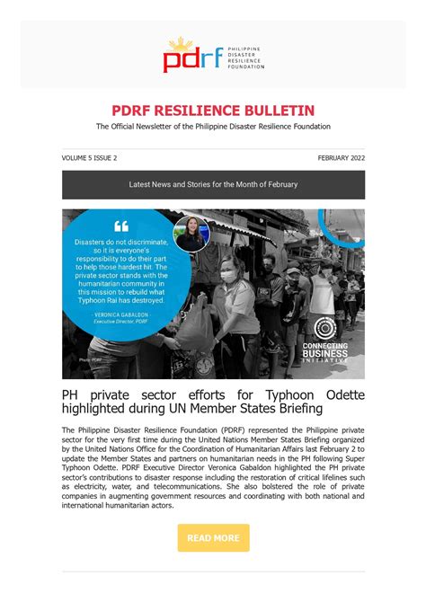 Pdrf Resilience Bulletin Vol 5 Issue 2 Philippine Disaster