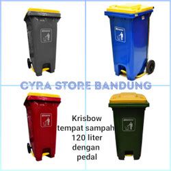 Jual KRISBOW Tempat Sampah Plastik Injak Outdoor 120 Ltr Dustbin Pedal