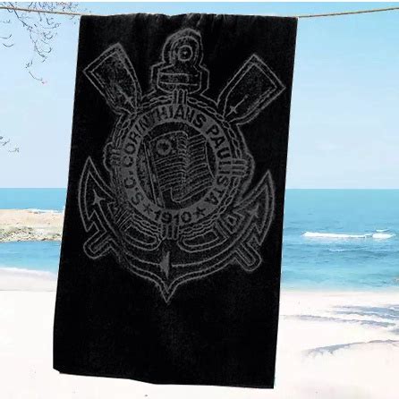 Toalha De Banho Buettner Jacquard Veludo Futebol Corinthians 70cmx140m