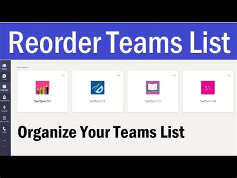 Reorder The Teams List How To Organize Your Teams Lists In Microsoft