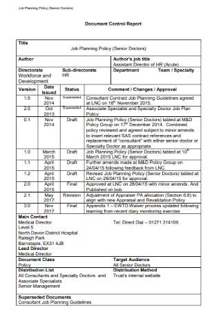 Sample Job Plan Templates In Pdf Ms Word