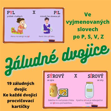 Materiál Záludné dvojice vyjmenovaná slova P S V Z