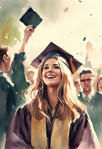 Premium Photo A Woman In A Cap And Gown Smiles At The Camera