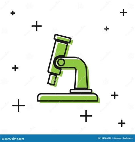 Black Microscope Icon Isolated On White Background Chemistry