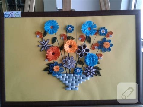 Quilling çiçek sepeti tablo 10marifet org