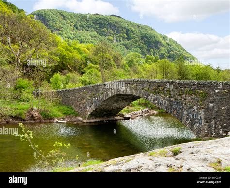 Small Bridge At Grange In Borrowdale The Lake District Cumbria England