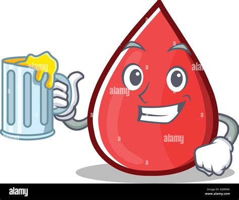 With Juice Blood Drop Cartoon Mascot Character Stock Vector Image And Art