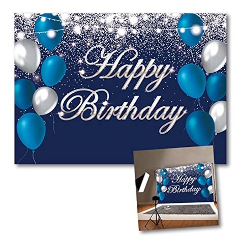 Mua Happy Birthday Backdrop Navy Blue And Silver Happy Birthday Sign