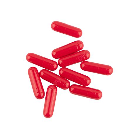 Ten Red Capsule Pills Capsule Drug Medical Treatment Png Transparent