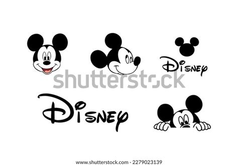 Mickey Mouse Set Logotype Disney Walt Stock Vector (Royalty Free ...