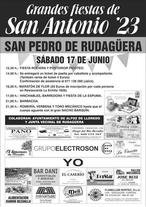 Grandes Fiestas de San Antonio San Pedro de Rudagüera 2023 Miplanhoy