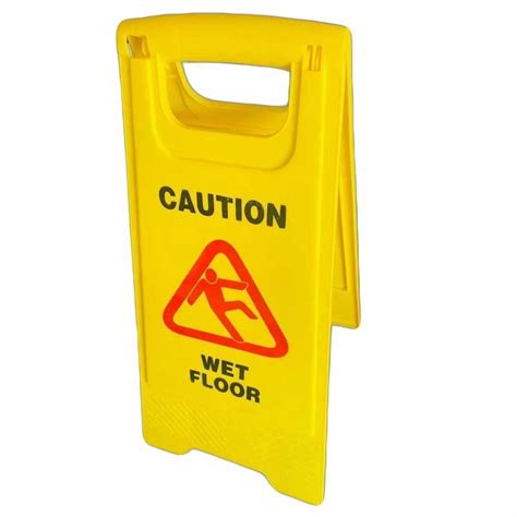 Rectangular Yellow Pvc Wet Floor Sign Board Dimension 2 Feet X 15