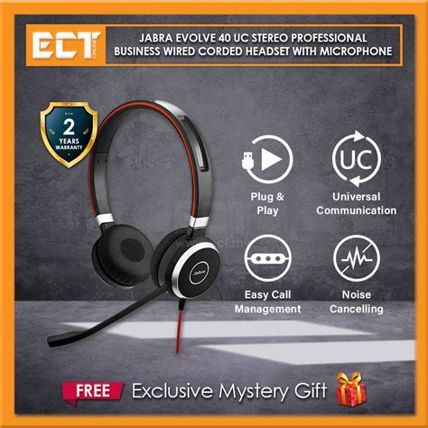 Jabra Evolve Ms Uc Stereo Professional Business Wired Corded Headset