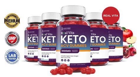 5 Pack Real Vita Keto Acv Gummies 1000mg Dietary Supplement 300