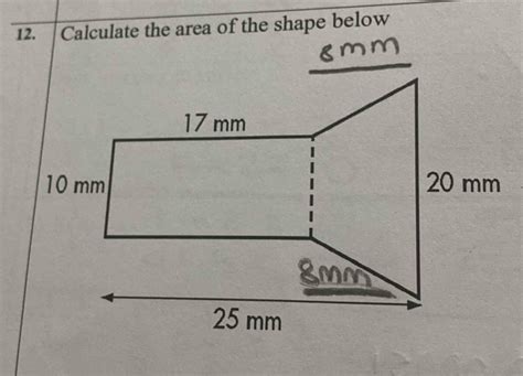 solved  calculate  area   shape  math