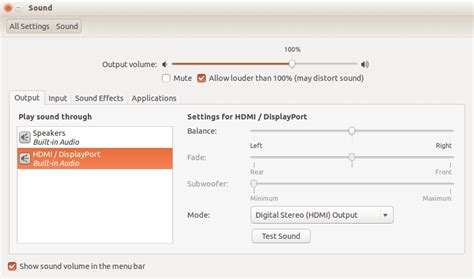 Pulseaudio Hdmi Is Not Displayed In The Sound Settings On Ubuntu 14