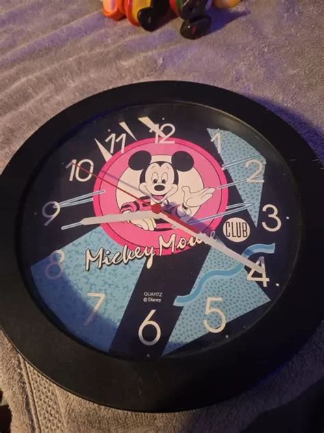 Vintage Disney Mickey Mouse Club Quartz Wall Clock Retro S Tested